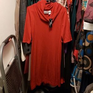 Red sweater dress